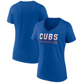 Chicago Cubs Women's Primary Play V-Neck T-Shirt Royal
