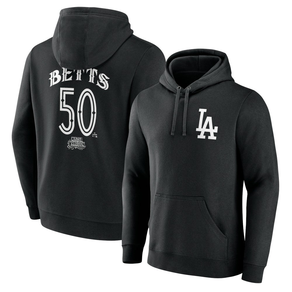 Mookie Betts Los Angeles Dodgers Mister Cartoon Name & Number Pullover Hoodie Black