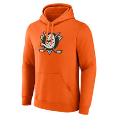 Anaheim Ducks Fanatics Primary Logo Fleece Pullover Hoodie - Orange Hoodies