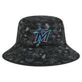 Miami Marlins 2025 Spring Training All Over Print Bucket Hat Black