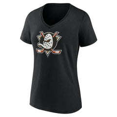 Anaheim Ducks Women's Primary Logo V-Neck T-Shirt – Black T-shirts