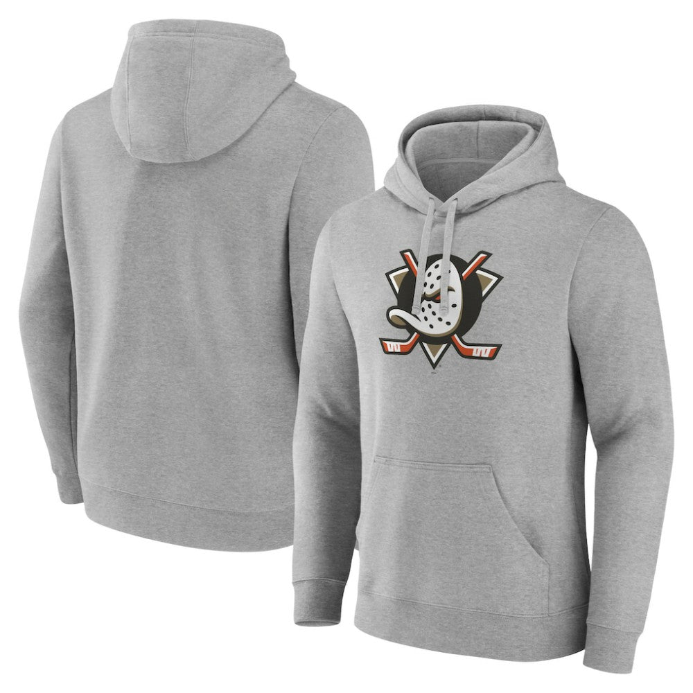 Anaheim Ducks Primary Logo Pullover Sweatshirt - Gray Sweatshirts