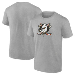 Anaheim Ducks Primary Logo T-Shirt - Heather Gray T-shirts