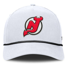 New Jersey Devils Fanatics Rope A-Frame Adjustable Hat - White Jerseys