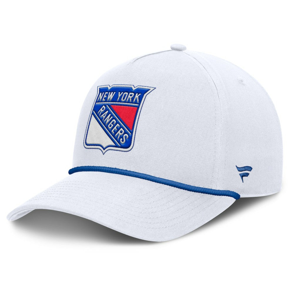 New York Rangers Fanatics Rope A-Frame Adjustable Hat - White Hats