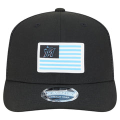 Miami Marlins Flag 9SEVENTY Stretch-Snap Hat Black
