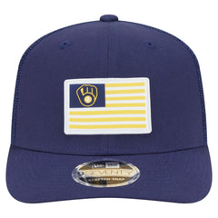 Milwaukee Brewers Flag 9SEVENTY Stretch-Snap Hat Navy