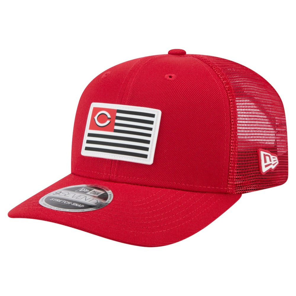 Cincinnati Reds Flag 9SEVENTY Stretch-Snap Hat Red