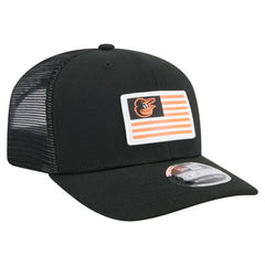 Baltimore Orioles Flag 9SEVENTY Stretch-Snap Hat Black