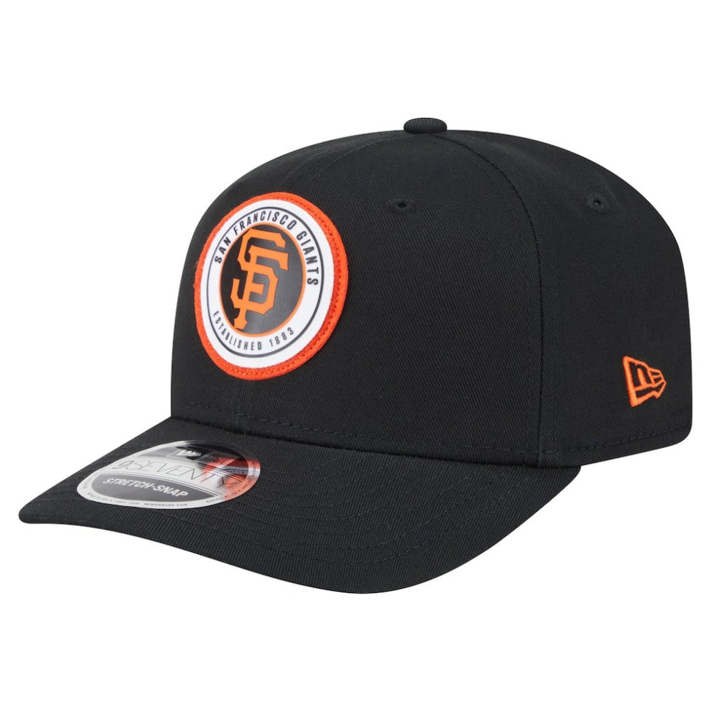 San Francisco Giants Circle Patch 9SEVENTY Stretch-Snap Hat Black