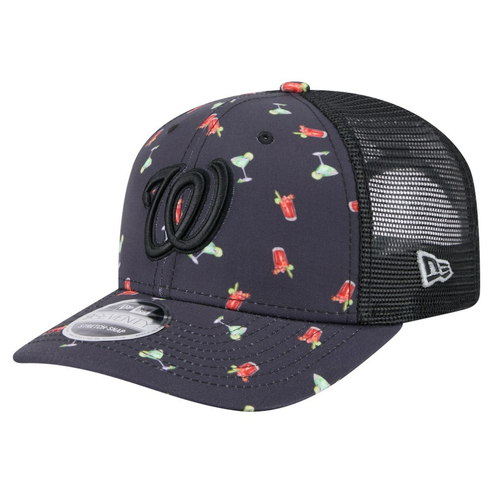 Washington Nationals Adventure Drinks Pattern 9SEVENTY Stretch-Snap Hat Black