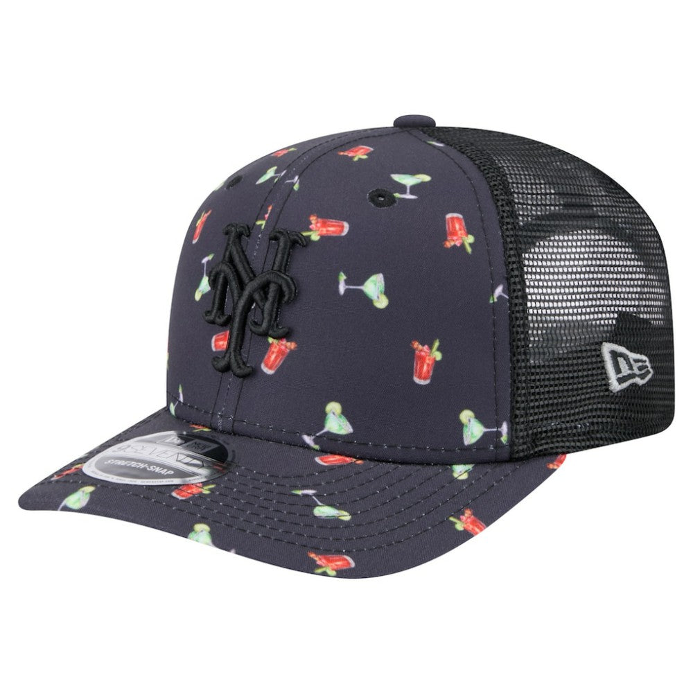 New York Mets Adventure Drinks Pattern 9SEVENTY Stretch-Snap Hat Black