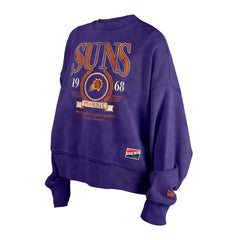 Phoenix Suns Women's Throwback Vintage Enzyme Wash Oversized Boxy Pullover Sweatshirt - Purple cheap