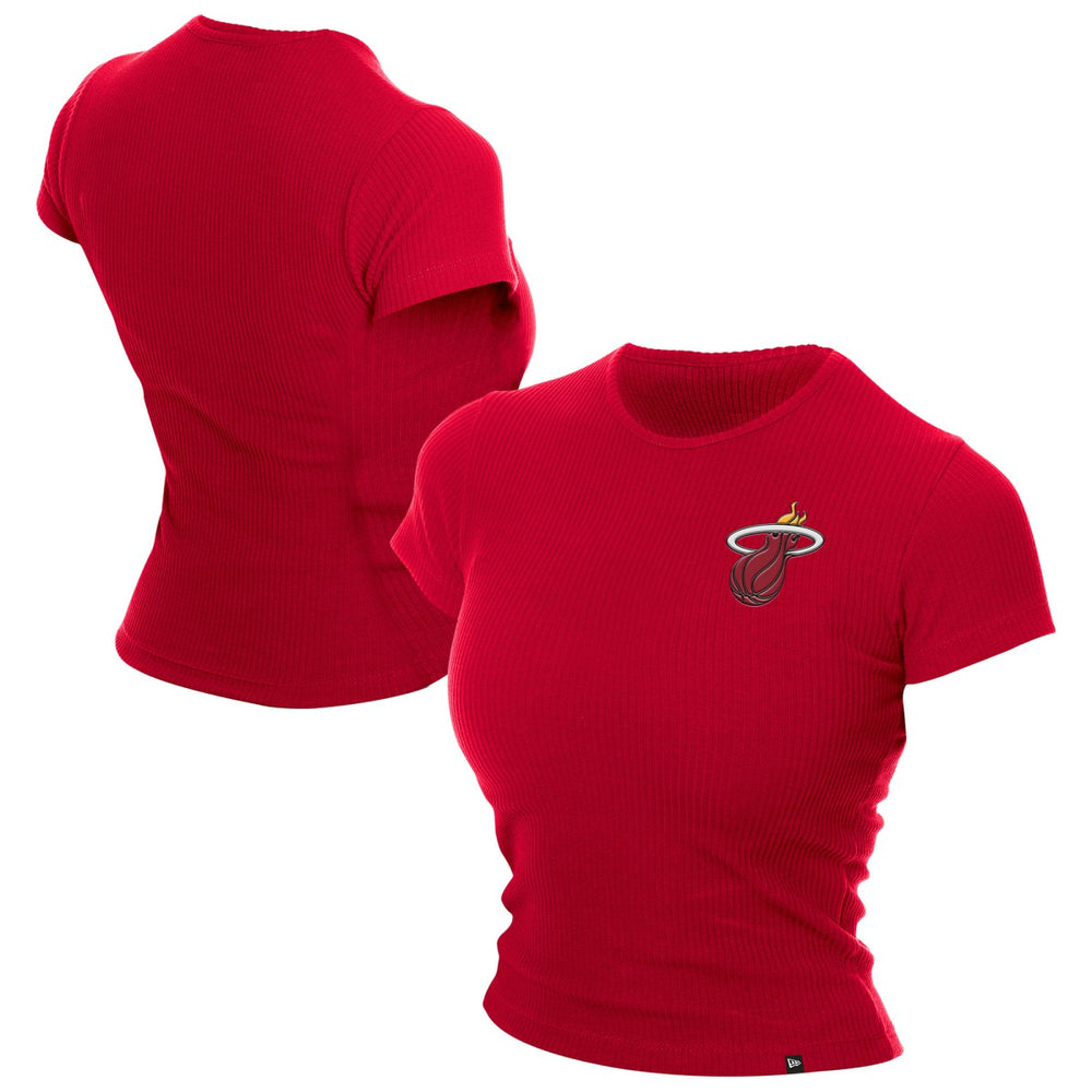 Miami Heat Women's Leisure Collection Baby Doll Cropped T-Shirt - Dark Red outlet