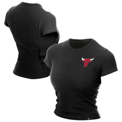 Chicago Bulls Women's Leisure Collection Baby Doll Cropped T-Shirt sale - Black cheap