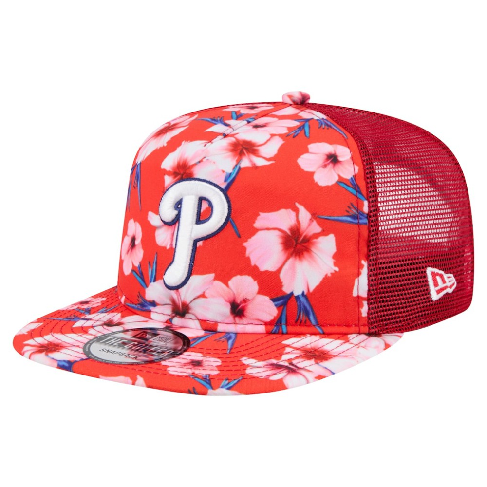 Philadelphia Phillies Adventure Pattern Golfer Trucker Snapback Hat Red