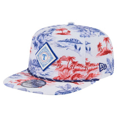 Texas Rangers Printed Island Golfer Snapback Hat White
