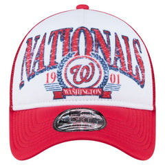 Washington Nationals Distressed 9FORTY A-Frame Adjustable Trucker Hat Red