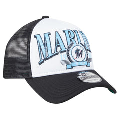 Miami Marlins Distressed 9FORTY A-Frame Adjustable Trucker Hat Black