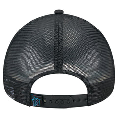 Miami Marlins Distressed 9FORTY A-Frame Adjustable Trucker Hat Black