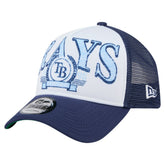 Tampa Bay Rays Distressed 9FORTY A-Frame Adjustable Trucker Hat Navy