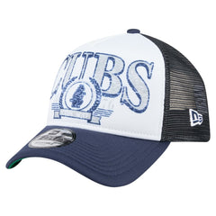 Chicago Cubs Distressed 9FORTY A-Frame Adjustable Trucker Hat White/Navy