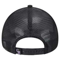 Colorado Rockies Distressed 9FORTY A-Frame Adjustable Trucker Hat Black