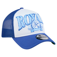 Kansas City Royals Distressed 9FORTY A-Frame Adjustable Trucker Hat Royal