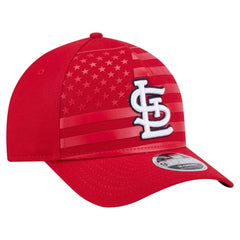 St. Louis Cardinals American Flag 9FORTY M-Crown A-Frame Adjustable Hat Red