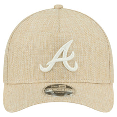 Atlanta Braves Cotton Weave M-Crown A-Frame 9FORTY Adjustable Hat Beige