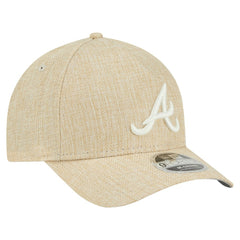 Atlanta Braves Cotton Weave M-Crown A-Frame 9FORTY Adjustable Hat Beige