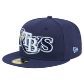 Tampa Bay Rays Overlap 59FIFTY Fitted Hat Navy