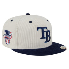 Tampa Bay Rays Two-Tone Corduroy 59FIFTY Fitted Hat Cream/Navy