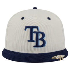 Tampa Bay Rays Two-Tone Corduroy 59FIFTY Fitted Hat Cream/Navy