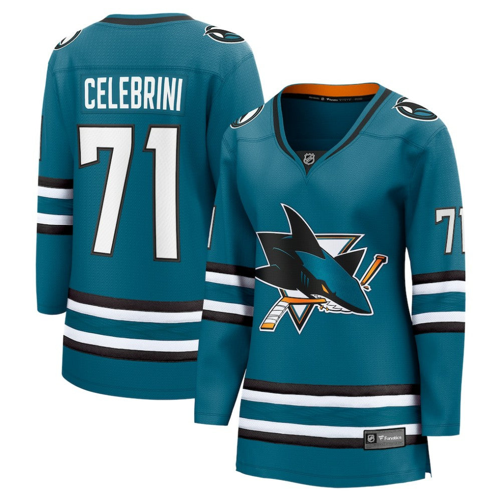 Macklin Celebrini San Jose Sharks Fanatics Women's Home Breakaway Jersey – Teal Jerseys