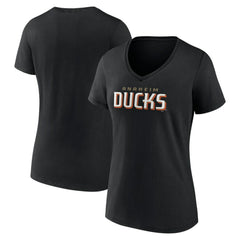 Anaheim Ducks Women's Wordmark V-Neck T-Shirt – Black T-shirts