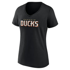 Anaheim Ducks Women's Wordmark V-Neck T-Shirt – Black T-shirts