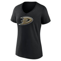 Anaheim Ducks Women's Secondary Logo V-Neck T-Shirt – Black T-shirts