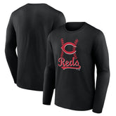 Cincinnati Reds Fastball Long Sleeve T-Shirt Black