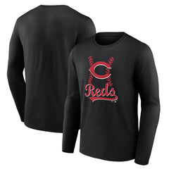 Cincinnati Reds Fastball Long Sleeve T-Shirt Black