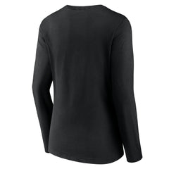 Cincinnati Reds Women's Fastball Long Sleeve V-Neck T-Shirt Black