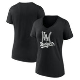 Los Angeles Dodgers Women's Fastball V-Neck T-Shirt Black