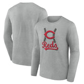 Cincinnati Reds Fastball Long Sleeve T-Shirt Gray