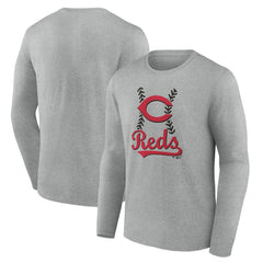 Cincinnati Reds Fastball Long Sleeve T-Shirt Gray