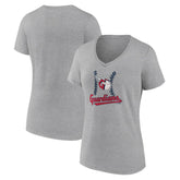 Cleveland Guardians Women's Fastball V-Neck T-Shirt Gray