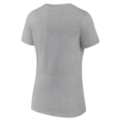 Detroit Tigers Women's Fastball V-Neck T-Shirt Gray