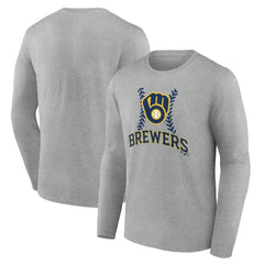 Milwaukee Brewers Fastball Long Sleeve T-Shirt Gray