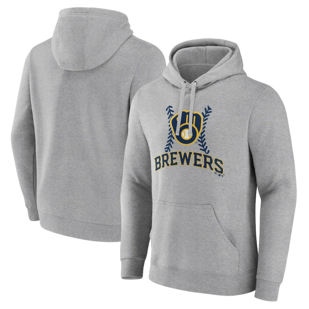 Milwaukee Brewers Fastball Pullover Hoodie Gray
