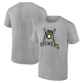 Milwaukee Brewers Fastball T-Shirt Heather Gray