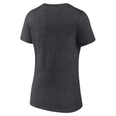 Chicago Cubs Women's Monochrome V-Neck T-Shirt Charcoal